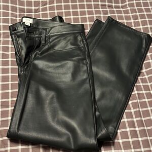 J. Crew Sleek Black Leather Pants